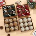 3 x 3.15inch Burgundy Velvet Christmas Ornaments Balls Flocked Christmas Tree Glittering Plastic Balls Xmas Hanging Ornaments 9 Pcs-Red