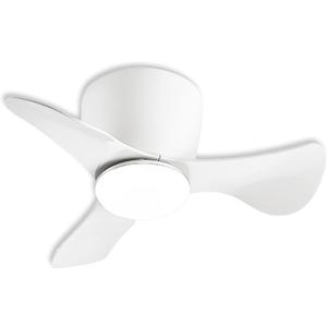 GESUM Flush Mount Ceiling Fans with Lights, 22'' Small Ceiling Fans Remote & APP Control, 3CCT Dimmable, Quiet DC Motor for Patio Kitchen Bedroom(White)
