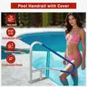 Garvee Pool Handrail 54"x36", Pool Railings for Inground Pools, Safety Handrails 375lbs Load Capacity, 304 Stainless Steel Stair Rail with Grip Cover