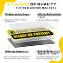 3PCS Student Driver Magnet for Car, Reusable Magnetic Bumper Sticker Set, Driver Safety Attention Sign, Colorful, Reflective, Metal Surface,10 x 3.5 in (Yellow/Black)