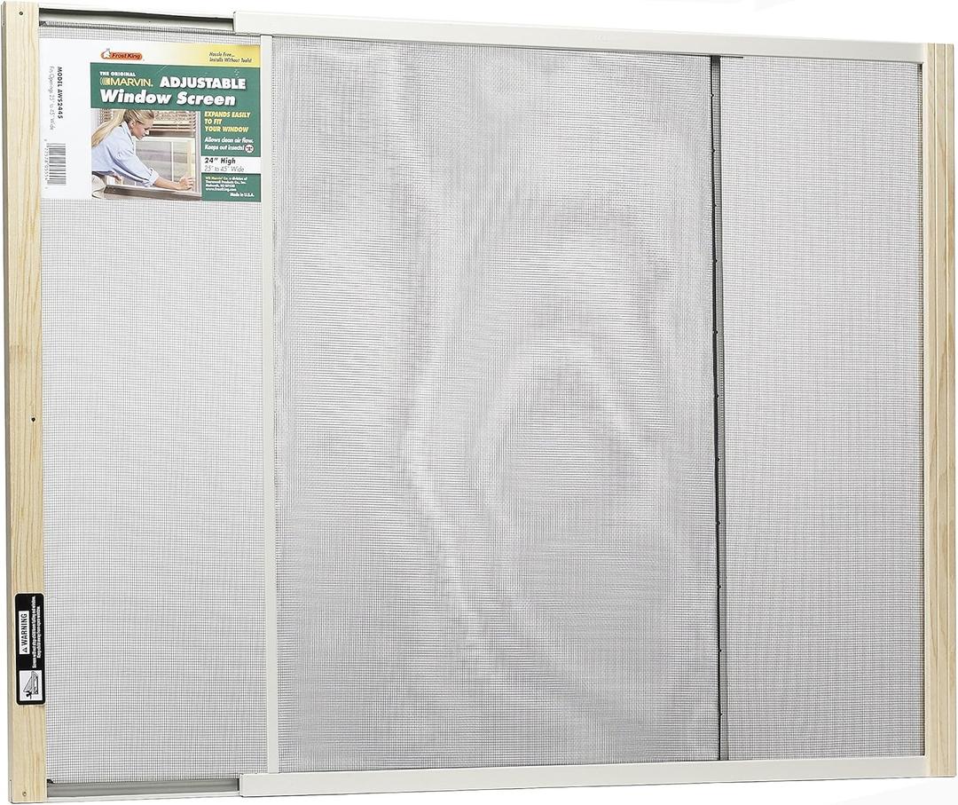 Frost King AWS2445 WB Marvin Adjustable Window Screen, 24" high, fits 25 - 45" wide
