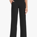 Women's Wide Leg Pants High Waist Stretchy Yoga Pants with Pockets Workout Dress Sweatpants XL