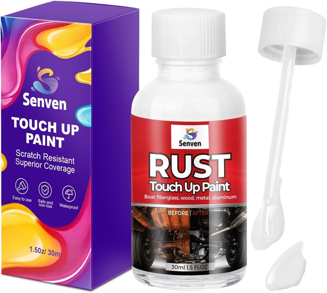White Touch Up Paint Rust White Paints High Heat Resistant, Multi Surface Acrylic Enamel Touch Up Paint Pen Scratch Repair for Rust Metal,Walls,Cabinets,Appliances,Wood,Door,Furniture,Enamel, 30ml