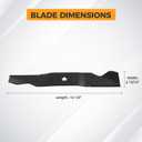 187254 187256 Medium Lift Blades for 532187254 532187256 539112053 Compatible with Husqvar na RZ5424 RZ5426 Z254 LGT2554 LGT2654 YTH24V54 YTH26V54 GTH26K54T 54" Deck Lawn Mower