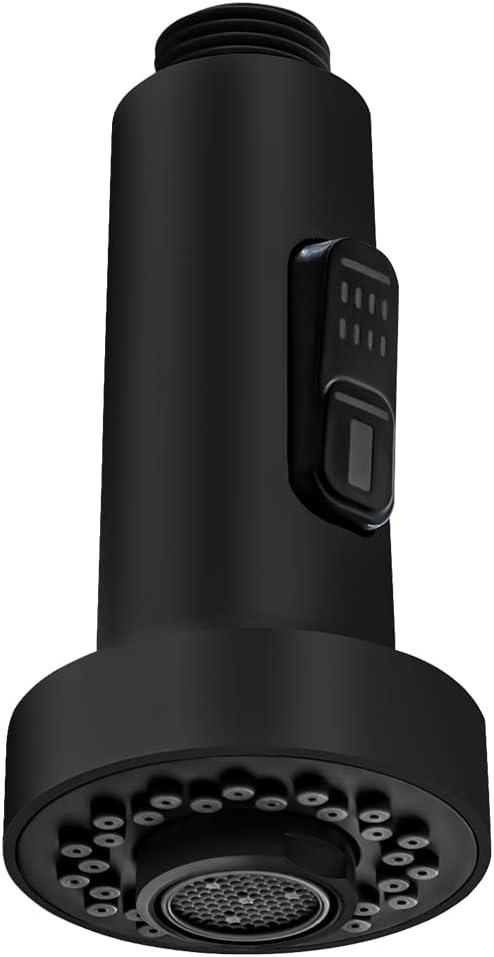 Beati Kitchen Faucet Sprayer Head Replacement Parts,Pull Out Down Kitchen Sink Faucet Nozzle Spout Head 2 Functions,Matte Black Finish