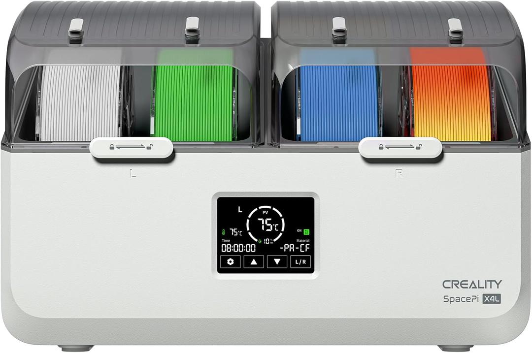 Creality Filament Dryer 4 Spools Mothers Day Gifts, Space Pi X4L Filament Storage Box, Dual Heating Chambers Dual 200W PTC Heats, Fast Drying Moisture-Free Storage, for PLA, PETG, TPU, ABS 1.75/2.85mm