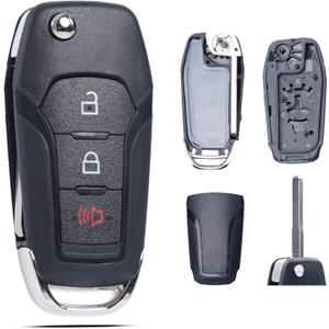 SUPALAND Key Fob Shell Case Cover Replacement Fits for Ford F150 F250 F350 F450 Escape Explorer Ranger 2017 2018 2019 2020 2021 2022 Keyless Entry Remote Control 3 Button Flip Key Cover N5F-A08TAA