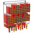Large Hair Color Organizer, Hair Color Metal Rack, 2 Tiers Color Storage for Salon, Hair Color Tube Storage Rack, Wall Mount Hair Color Holder Organizer, Color Rack for Hair Salon Black