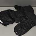  Oven Mitts and Pot Holders,500 Heat Resistant Oven Mitts Sets,Silicone Oven Gloves, Non-Slip Silicone Textured Grip,Black ( On Size )