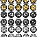 28 Set 1/64 Wheels and Tires Kit, 1:64 Scale Model Hot Wheel Rims Rubber Tires Black/Silver/Gold Color Replacement Accessories for Model Cars Upgraded and Modified