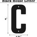 8 Inch Large Metal Letters, Metal House Letters, Modern Black House Address Letter for Outside, Outdoor Address Letter for Apartment Home Street Office Mailbox (C)