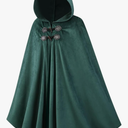 Qtdstz Medieval Hooded Cape, Renaissance Cloak Costume, Dark Green Halloween Cosplay Outfit Size L