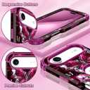 LONTECT for iPhone Air Case 3 in 1 Shockproof Heavy Duty Rugged Hard PC+Soft Silicone Full Body Protective Cover Girls Women Case for Apple iPhone 17 Air 2025, Glow in The Dark Fuchsia Red