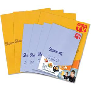 ShamWow Original Super Absorbent Multi-Purpose Cleaning Shammy Chamois Towel Cloth - Holds 10X its Weight in Liquid - Machine Washable - Will Not Scratch (8 Pack: 4 Large Orange & 4 Small Blue). ShamWow Original Super Absorbent Multi-Purpose Cleaning Shammy Chamois Towel Cloth - Holds 10X its Weight in Liquid - Machine Washable - Will Not Scratch (8 Pack: 4 Large Orange & 4 Small Blue).