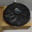 16" Slim Fan Push Pull Electric Radiator Cooling Fan Universal High Performance 12V 120W Motor with Fan Mounting Kit-Black (2 Pack)