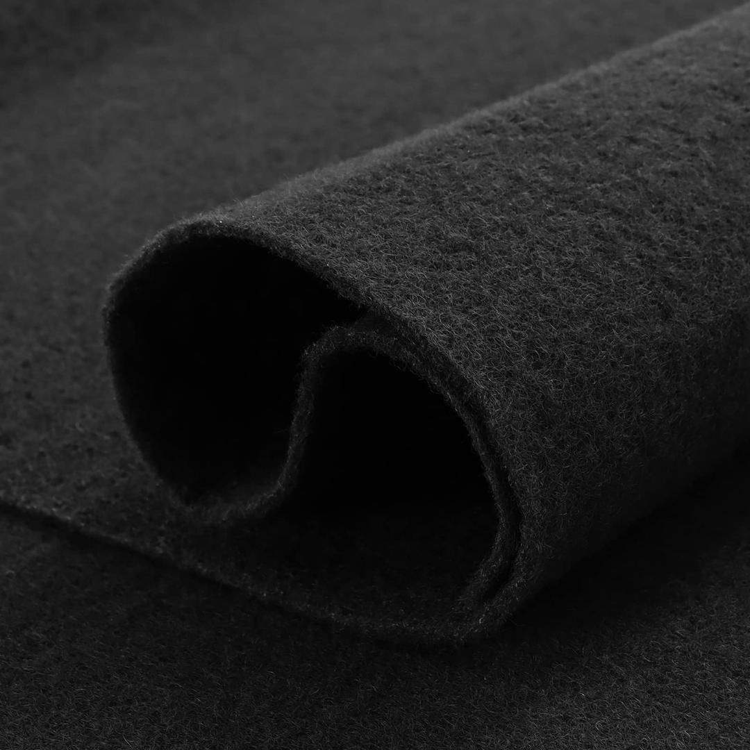 Black Felt 15x15 inch cutout All Black Durable Felt Sheet for Matt/Construction/Crafts flame resistant Black sheet