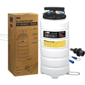 EWK 15L Pneumatic/Manual Oil Extractor Pump, Fluid Evacuator for Oil Change, Large Capacity Vacuum Evacuation Tool for Cars Trucks and Agricultural Machinery