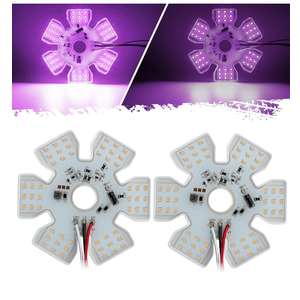 Partsam 2Pcs Ultra-Thin Hex Style Dual Function Interior 54 diode LED Air Breather Light 4.8" Decorative Air Cleaner Lamp for Peterbilt Kenworth Freightliner Trucks, Trailers, RVs IP67 12-30V (Purple)