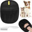 Pet Hair Removal Tool Glove, Cat Hair Remover Reusable Anti Static Hairs Remover Animal Fur Removal Glove for Couch Furniture Carpet Car Seat Curtain (2 Gloves and 1 Comb)
