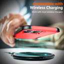 SPIDERCASE Designed for iPhone 13 Pro Case, [10 FT Military Grade Drop Protection] [with 2 pcs Tempered Glass Screen Protector] Cover for iPhone 13 Pro 6.1 inch (Dark Red)