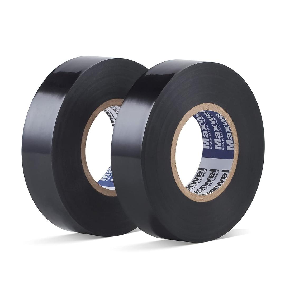 Electrical Tape Vinyl Black - 3/4 IN 65 FT Professional Flame Retardant Waterproof PVC Electrical Insulation Tape For All Weather Under 600V Home Outdoor Multipurpose Electric Insulating Wire Wrapping
