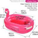 Kiddie Pool, Inflatable Pool, Flamingo Swimming Pool with Inflatable Soft Floor for Outdoor, Indoor, Backyard (60 in)