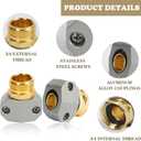 Hourleey Garden Hose Repair Kit, 2 Sets Aluminum Alloy Garden Hose End Mender, Male and Female Water Hose Repair Fittings, Fit 5/8" and 3/4" Connector, with 4 Extra Hose Washers