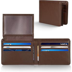 GNDR Wallet For Men Bifold Brown RFID Blocking Slim Faux Leather Wallets Card Holder Front Pocket Minimalist Men Accessories With Gift Box