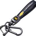 TACOMA Genuine Leather Car Keychain Key Chain for Men and Women Family Present Key Ring Accessories(Black)