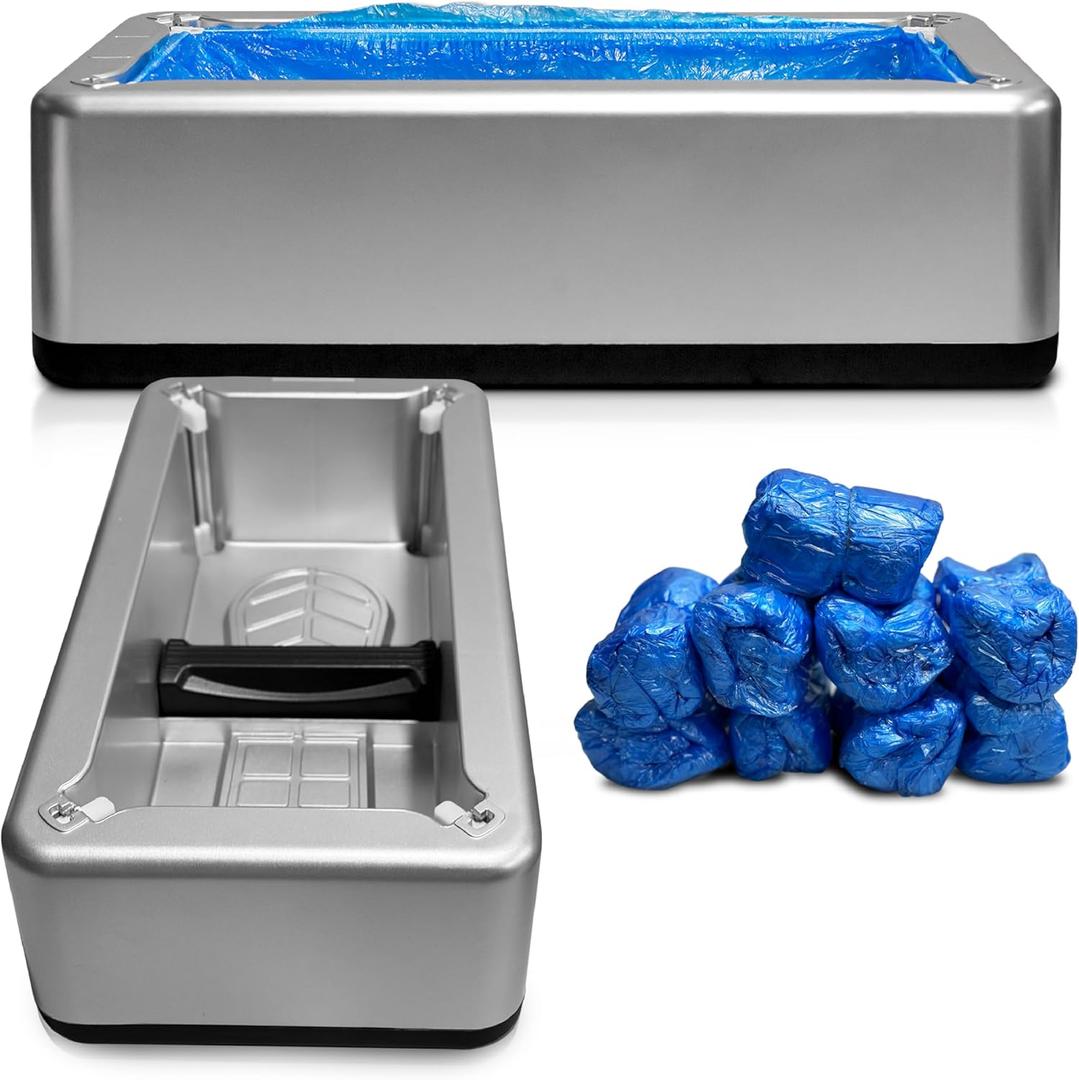 Shoe Cover Dispenser Automatic,100 Pcs Disposable Shoe Cover, One Size Fits All, Shoe Protector Covers for House Office Hospital Hotel, Booties Non-Slip Foot Covers