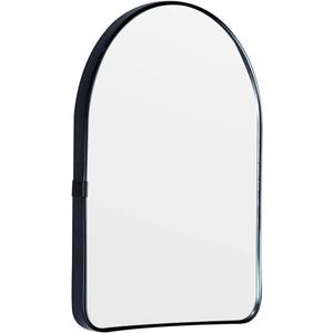 Funly mee Arched Wall Mirror, 7.9 x 11.8 inches, Wall-Mounted Plastic Mirror, for Bathroom and Vanity (Black, 7.9 x11.8)