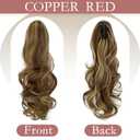 FELENDY Ponytail Extension Claw 18" 20" Curly Wavy Straight Clip in Hairpiece One Piece A Jaw Long Pony Tails for Women (Blonde Mix Light Brown,Curly)