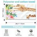 2 Pack Hand Towels for Bath,Funny Giraffe with Flowers Decorative Towels Highly Absorbent Soft Towels for Bathroom Beach Kitchen Spa Gym Face Towel 14x28 Inch