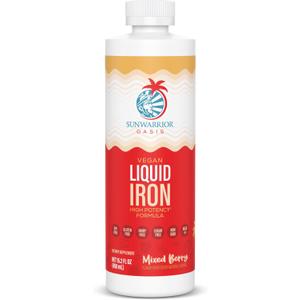 Liquid Iron Supplement for Women Vegan Iron Fast Absorbing Immune Support & Womens Health Ferrous Bisglycinate Chelate Healthy Blood & Red Cells Stomach-Friendly High Potency 15.2 fl oz Mixed Berry, Best By: 02/2026