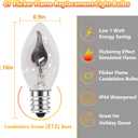 2 x Christmas Flickering Flame Light Bulbs C7 Clear Edison Flame Light Bulbs with Orange Glow, 1 Watt E12 Candelabra Light Bulb for String Light Night Light Candle Chandelier Halloween Xmas Decor, 12 Pack