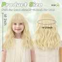 Kids Light Blonde Wig with Bangs 14 Inch Halloween Wigs for Kids Girls Wavy Hair Synthetic Wig with Upgraded Strands,Shoulder Length Wigs (14 Inch,Light Blonde)