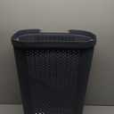 Mind Reader Slim Laundry Hamper with Lid, 60L Clothes Basket, Ventilated Plastic, Gray
