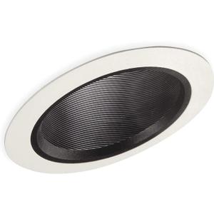 HALO 6 in. Black Recessed Lighting Sloped Ceiling White Trim with Baffle