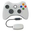 TalaBide 2.4GHz Wireless Gamepad Controller with Dual Vibration for Xbox 360, Compatible for Xbox 360 / for X-box 360 Slim/for PC Windows 7 8 10 Systems (White)