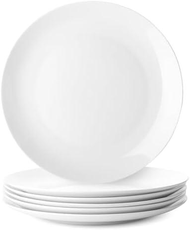 BTaT- White Porcelain Dinner Plates, Set of 3 10.5 Inch, White Dishes, Porcelain Plates Sets for 6, Christmas Gifts