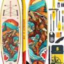 Inflatable Stand Up Paddle Board - 11ft Extra Wide Stable Design Paddleboard with Sup Accessories Backpack, Pump, Ankle Leash, Adults&Youth (Yellow)