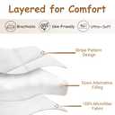 ZPECC Toddler Down Alternative Comforter, 39x47 Hypoallergenic Baby Blanket Quilt, Soft Breathable Lightweight All Season Kids Duvet Insert for Crib Stroller Cot Daycare, White Stripe