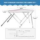 3 Bow Bimini Top Cover for Boat, 900D Canvas Boat Canopy - 6'L x 46" H x 67"-72" W, Includes 4 Adjustable Nylon Straps 2 Rear Support Bars Mounting Hardware Storage Cover 1" Aluminum Frame - Gray (Grey)