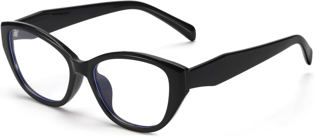 SODQW Trendy Blue Light Blocking Glasses for Women Square Frame Reduce Eyestrain Computer Glasses (A01- Black Frame)