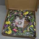 LLZLL Spring Decorations for Home 22" Spring Wreath Artificial Summer Wreaths with Eucalyptus Leaf Lavender and Daisy for Easter Indoor Outdoor Home Festival Celebrations (Multicolor-1)