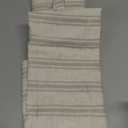 jinchan Gray Striped Linen Kitchen Curtains 24 Inch Cafe Tier Curtains Balanced Stripe Farmhouse Small Drapes for Bathroom Laundry Over Sink Half Window Light Filtering 2 Panels Grey on Linen