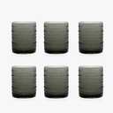 ZMOWIPDL Hobnail Drinking Glasses 6Pcs, Upgraded 15oz Vintage Glassware Embossed Textured Kitchen & Bar Glass Cups for Cocktails, Juice, Whisky, Water(Greyish-green)