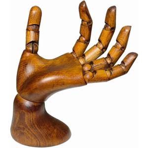 Mannequin,Hand Model,Hand Mannequin for Nails,Drawing,Wooden Hand,Antique Finish Wood Hand,Hand Model for Drawing,Female Hand of Left with Antique Finish.