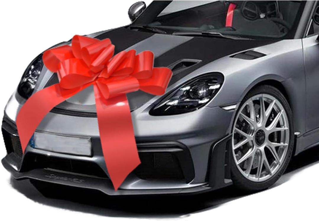 30 inch Car Bow, Giant Gift Bow, Big Bow for Car Huge Car Bow, Big Bow for Gifts (Red)