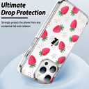 6 x Cute Strawberry Case for iPhone 15 Pro Max 6.7 Inch with Kawaii Little Daisy Design,Clear Slim Soft TPU Shockproof Protective Cover Compatible for iPhone 15 Pro Max for Women Girls Kids